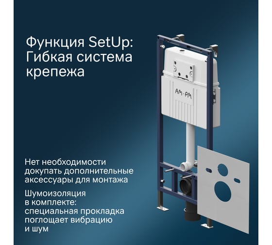 Инсталляция AM.PM MasterFit с клавишей S глянцевый белый, с подвесным унитазом Like Aquaspin, с сиденьем микролифт IS100201.801900