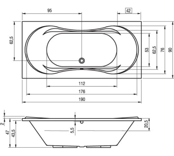 Акриловая ванна RIHO SUPREME 190 B014001005
