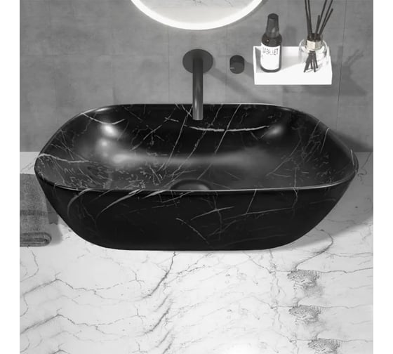 Раковина накладная Cerutti SPA Ceruttispa 50см, матовая черная 10369