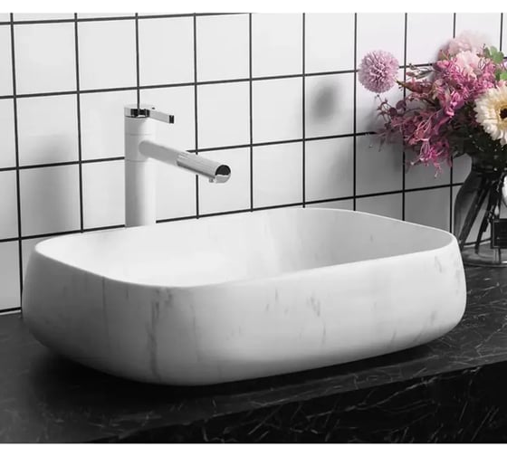 Раковина накладная Cerutti SPA Ceruttispa 56см, матовая белая 9546