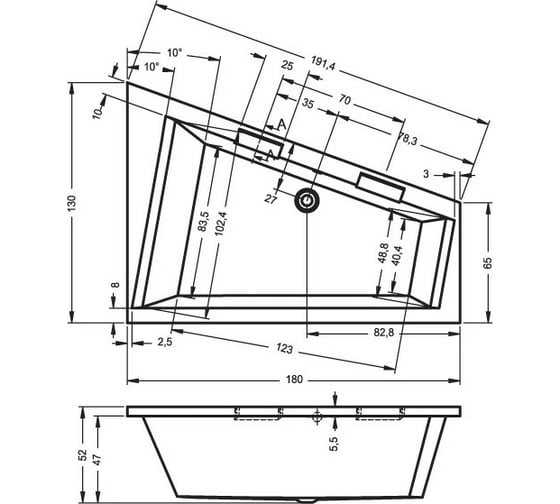 Акриловая ванна RIHO DOPPIO L B034001005