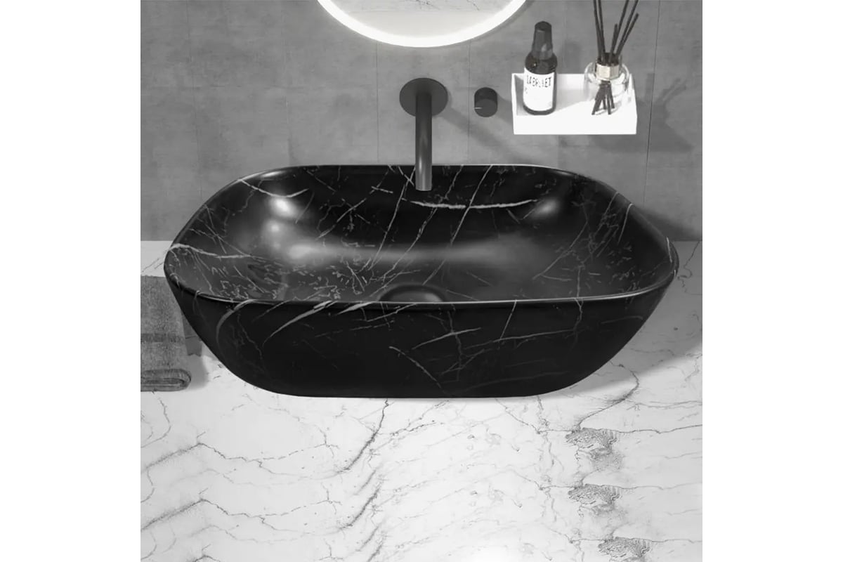 Раковина накладная Cerutti SPA Ceruttispa 45см, матовая черная 10367 ...