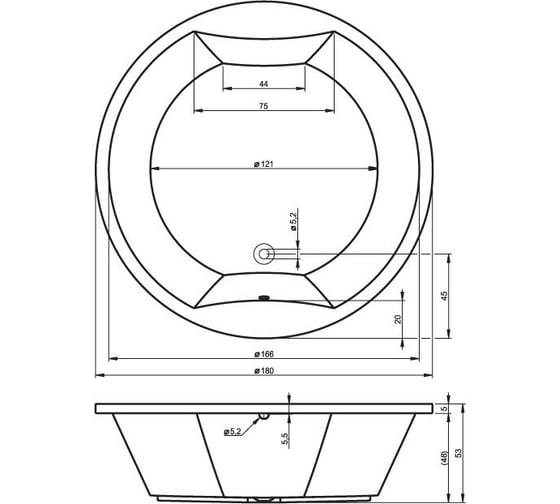 Акриловая ванна RIHO COLORADO 180 B038001005