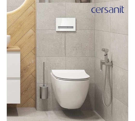 Комплект Cersanit BRASKO SMART CO DPL EO slim инсталляция VECTOR, кнопка PILOT стекло, белый  68277