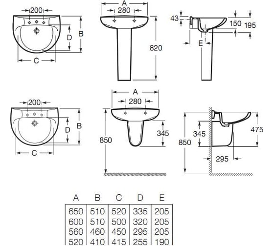 Раковина Roca VICTORIA 60 см без пьедестала 00012335 - выгодная цена ...