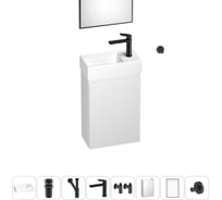 Подвесная мебельная тумба с раковиной Wellsee для ванной комнаты или туалета WC Area в наборе 8 в 1 202010480