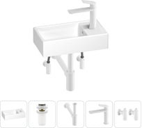 Маленькая раковина для ванной комнаты или туалета Wellsee WC Area в наборе 5 в 1 202010470