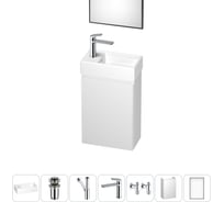 Подвесная тумба с раковиной для ванной комнаты или туалета Wellsee WC Area в наборе 7 в 1 202010507