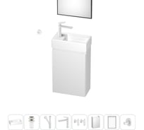 Подвесная мебельная тумба с раковиной Wellsee для ванной комнаты или туалета WC Area в наборе 8 в 1 202010514
