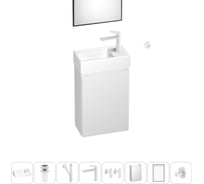 Подвесная мебельная тумба с раковиной Wellsee для ванной комнаты или туалета WC Area в наборе 8 в 1 202010482