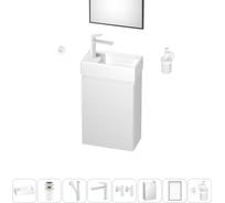 Подвесная мебельная тумба с раковиной Wellsee для ванной комнаты или туалета WC Area в наборе 9 в 1 202010518