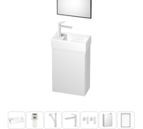 Подвесная мебельная тумба с раковиной Wellsee для ванной комнаты или туалета WC Area в наборе 7 в 1 202010510