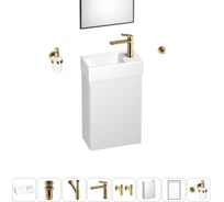 Подвесная мебельная тумба с раковиной Wellsee для ванной комнаты или туалета WC Area в наборе 9 в 1 202010485