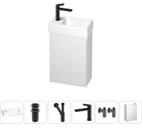 Подвесная мебельная тумба с раковиной Wellsee для ванной комнаты или туалета WC Area в наборе 6 в 1 202010504