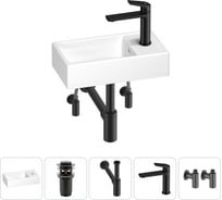 Маленькая раковина для ванной комнаты или туалета Wellsee WC Area в наборе 5 в 1 202010468