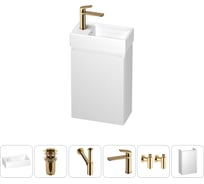 Подвесная мебельная тумба с раковиной Wellsee для ванной комнаты или туалета WC Area в наборе 6 в 1 202010505