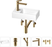 Маленькая раковина для ванной комнаты или туалета Wellsee WC Area в наборе 5 в 1 202010501