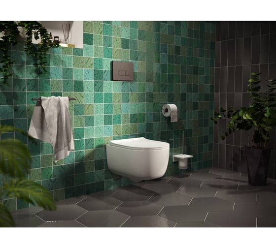 Инсталляция для скрытого монтажа унитаза Berges NOVUM кнопка D5 Soft Touch, черная 550187 040235