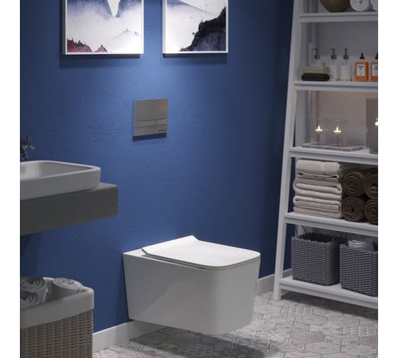 Подвесной унитаз Berges FLOE 55 см, сиденье дюропласт Floe Slim SO, микролифт, быстросьем 082121