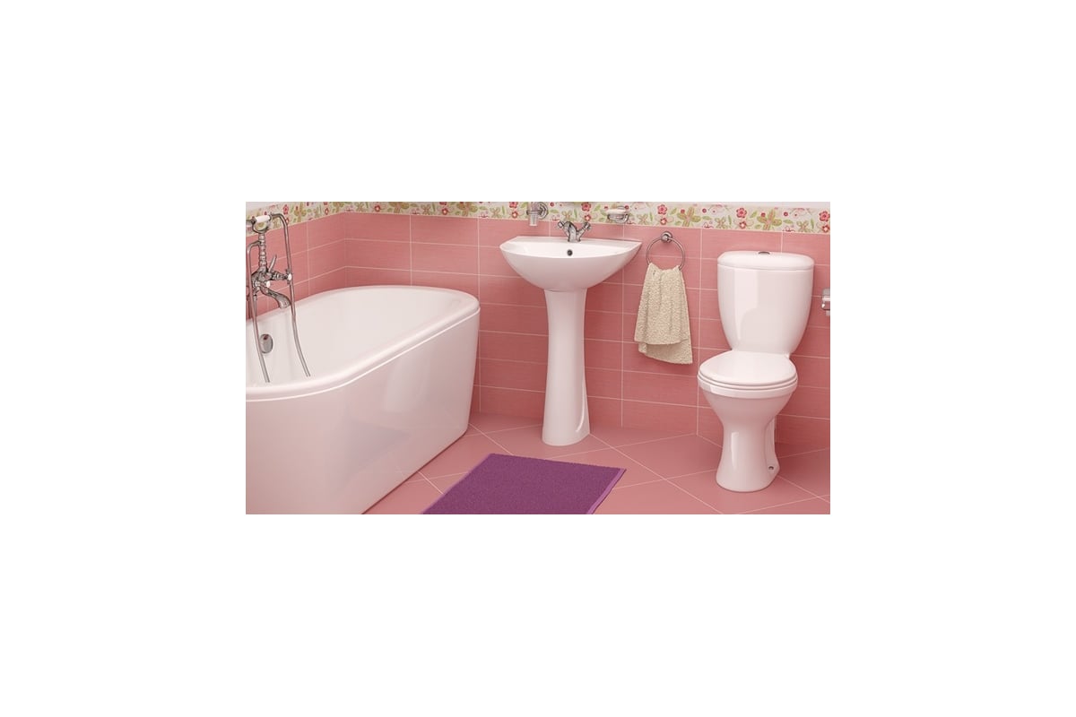 Умывальник Santeri Виктория 555x455 белый, пьедестал Воротынский ...