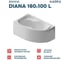 Ванна акриловая 1Marka DIANA 160x100 см, в наборе 4 в 1: асимметричная ванна, левый угол, усиленный металлический каркас, фронтальная панель, слив-перелив хром 01ди1610лкп 9