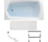Ванна акриловая 1Marka ELEGANCE 170x70 см, в наборе 4 в 1: прямоугольная ванна, фронтальная панель, металлические ножки, слив-перелив хром 01эл1770кс1+ 1