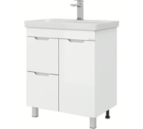 Тумба с раковиной Onika Айленд 70 напольная, белая, с корзиной 107062