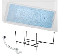 Акриловая ванна 1Marka DIRECT 170x100, правый угол, сантехнический акрил в наборе 3в1: Ванна акриловая, усиленная стальная рама, слив-перелив хром 01дир1710пкс2+