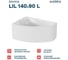 Акриловая ванна 1Marka Lil 140x90 см, левый угол, сантехнический акрил, в наборе 3в1: Ванна акриловая, усиленная стальная рама, слив-перелив хром 01лил1490лкс2+ 14