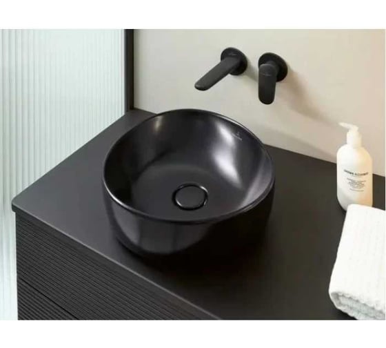 Раковина накладная Villeroy & Boch Antao 400x395x145 мм, цвет Pure Black 4A72 40 R7 00337443