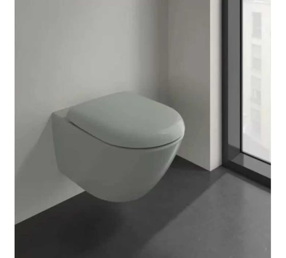 Унитаз подвесной Villeroy & Boch Antao 370x560 мм, CeramicPlus, цвет Morning Green 4674 T0 R8 00337432