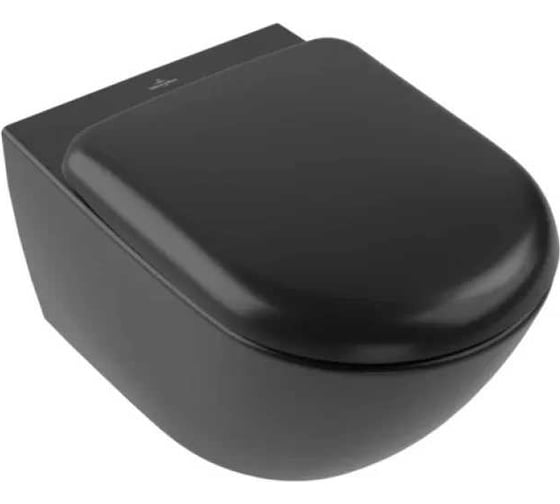 Унитаз подвесной Villeroy & Boch Antao 370x560 мм, CeramicPlus, цвет Pure Black 4674 T0 R7 00337434