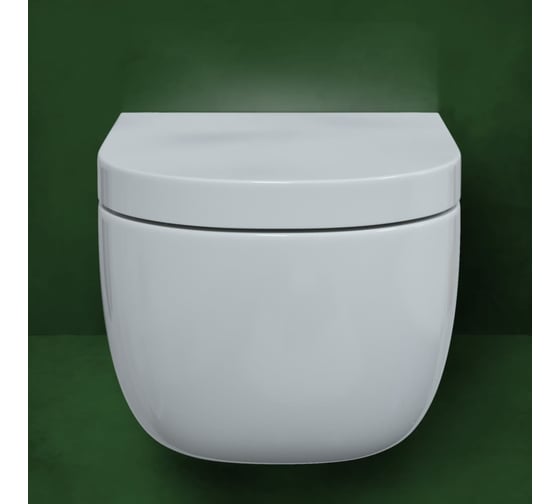 Подвесной унитаз Berges EGO XL 54 см, сиденье дюропласт Toma SO: микролифт, быстросъёмное 082124