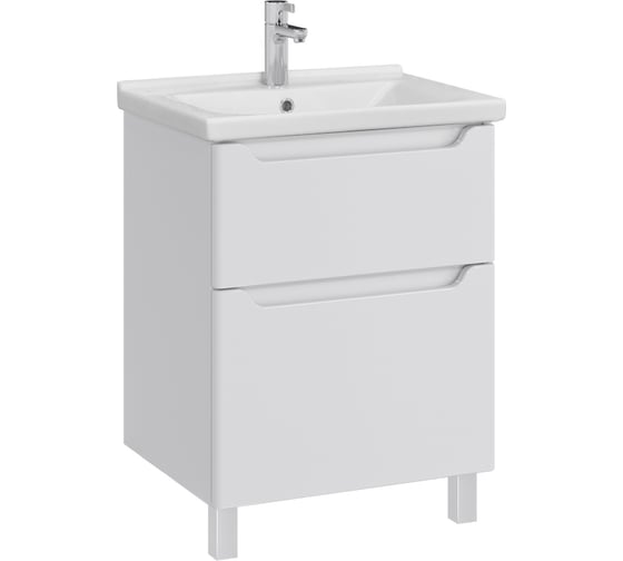 Тумба с раковиной RUVANN BELLO 60 + Миранда 60 в ванную, напольная Т.BELLO.Э-60Н-KIT-MIR