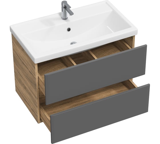 Тумба с раковиной RUVANN VAUS 100 + Фостер 100 в ванную, подвесная Т.VAUS.П-100П-KIT-FOS