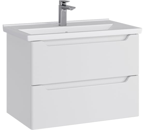 Тумба с раковиной RUVANN BELLO 80 + Фест 80 в ванную, подвесная Т.BELLO.Э-800П-KIT-FES