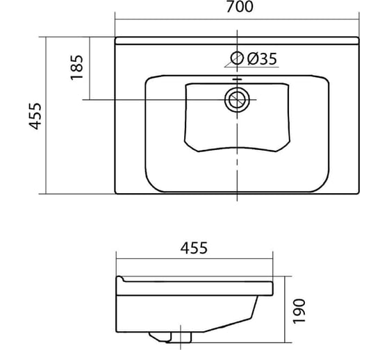 Тумба с раковиной RUVANN VAUS 70 + Миранда 70 в ванную, подвесная Т.VAUS.П-70П-KIT-MIR