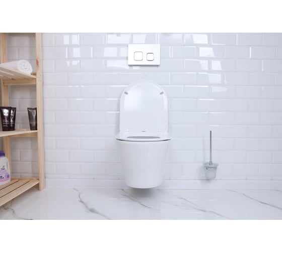 Унитаз подвесной Alcora Chic Tornado безободковый с сиденьем DPL, e-off, slim, lift, белый 39859