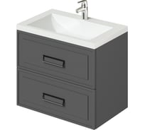 Подвесная тумба с раковиной ИТАНА Pino 75 744x474x640 Графит 4657821041406