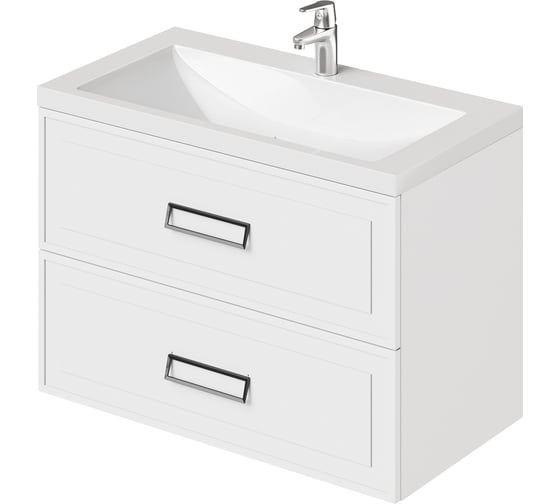 Подвесная тумба с раковиной ИТАНА Pino 90 903x482x640 Белый матовый 4657821041451