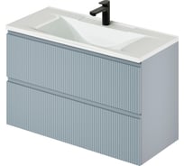 Подвесная тумба с раковиной ИТАНА Kate 100 987x438x640 Green wood 4657810336551