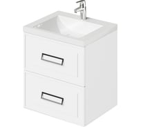 Подвесная тумба с раковиной ИТАНА Pino 60 580x476x642 Белый матовый Soft touch 4657821041345