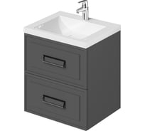 Подвесная тумба с раковиной ИТАНА Pino 60 580x476x642 Графит 4657821041338