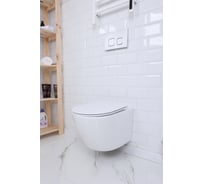 Унитаз подвесной Alcora Tierra Tornado безободковый, с сиденьем DPL, e-off, slim, lift, белый 29842