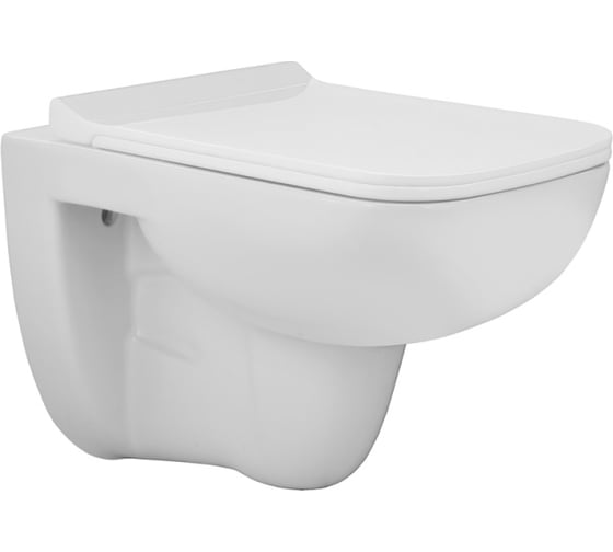 Подвесной безободковый унитаз Jaquar Florentine с сиденьем slim, белый 00065614 FLS-WHT-5953UFSM