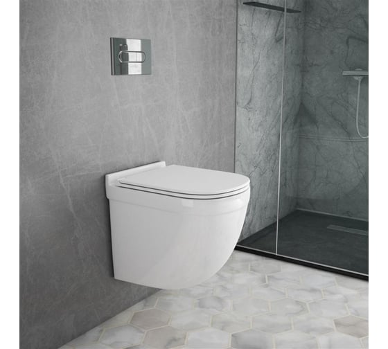 Подвесной безободковый унитаз Jaquar Solo с сиденьем slim 00062622 SLS-WHT-6953BIUFSM