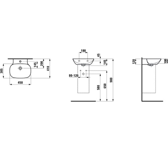 Мини-раковина Laufen INO 450х410 мм 00038576 8.1530.1.000.104.1