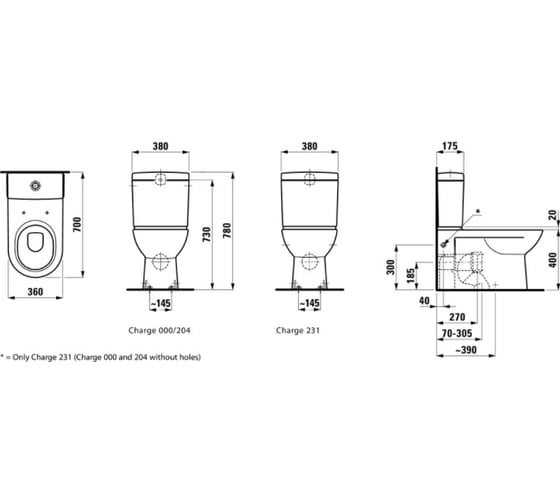 Чаша напольного унитаза Laufen PRO с глубоким смыванием, выпуск Vario, цвет белый 00047568 8.2495.8.000.000.1