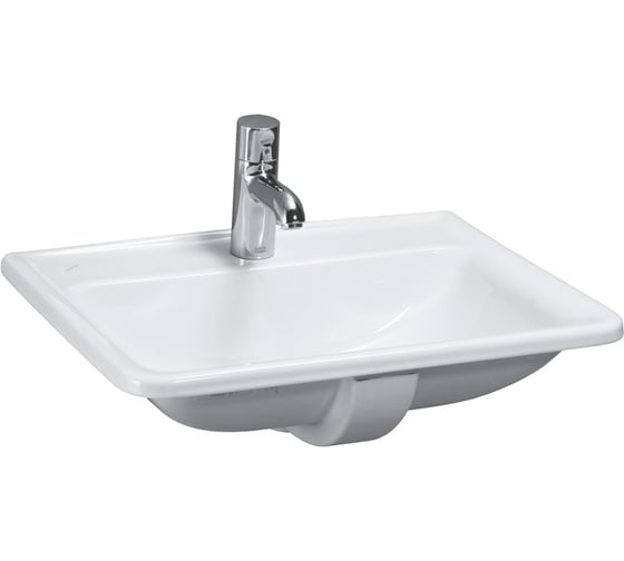 Раковина Laufen PRO B 56х44 см встраиваемая сверху, с отверстием для смесителя, цвет белый 00049738 8.1396.1.000.104.1 1