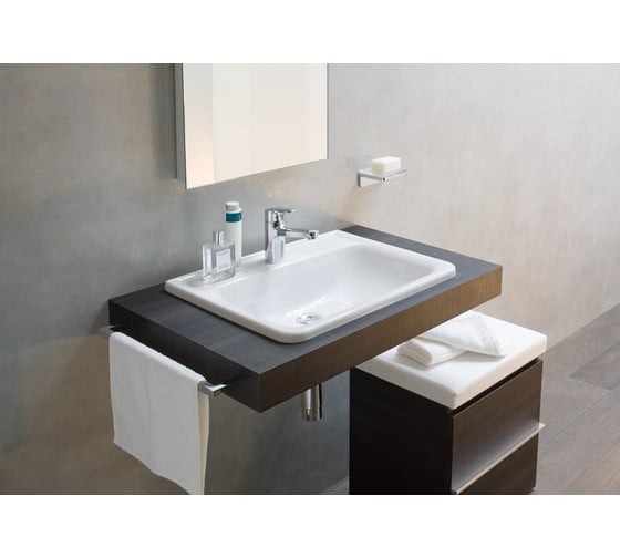 Раковина Laufen PRO B 56х44 см встраиваемая сверху, с отверстием для смесителя, цвет белый 00049738 8.1396.1.000.104.1